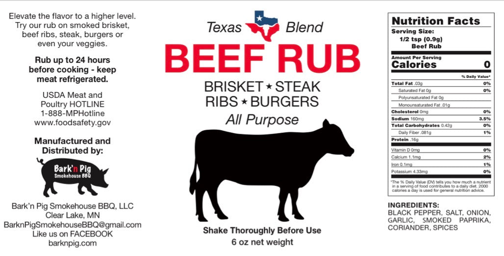 Beef Rub 6oz. Shaker